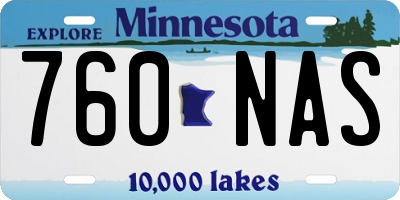 MN license plate 760NAS