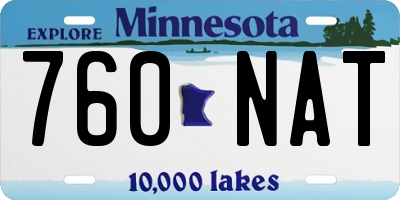MN license plate 760NAT