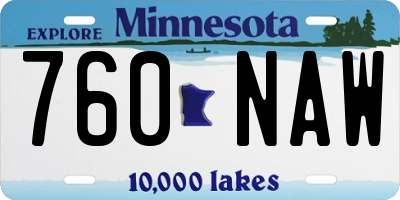 MN license plate 760NAW