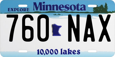 MN license plate 760NAX