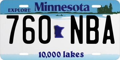MN license plate 760NBA