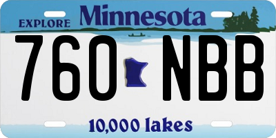 MN license plate 760NBB