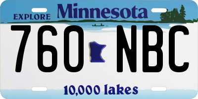 MN license plate 760NBC