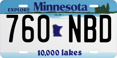 MN license plate 760NBD