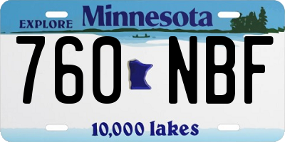MN license plate 760NBF