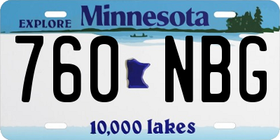 MN license plate 760NBG