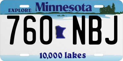 MN license plate 760NBJ