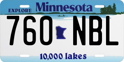 MN license plate 760NBL