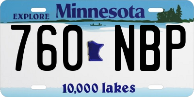 MN license plate 760NBP