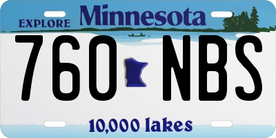 MN license plate 760NBS