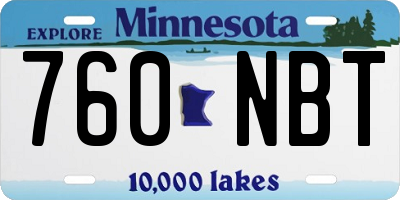 MN license plate 760NBT