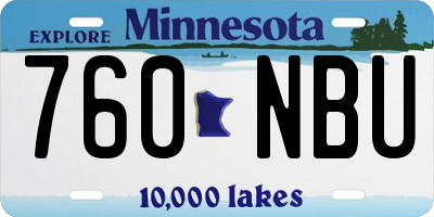 MN license plate 760NBU