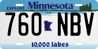 MN license plate 760NBV