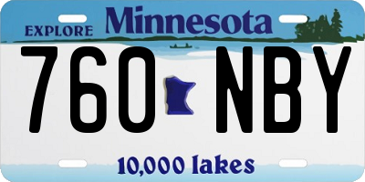 MN license plate 760NBY