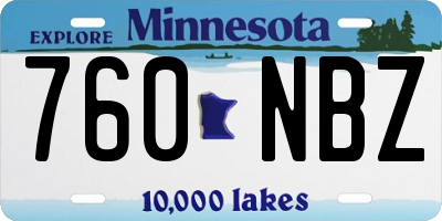 MN license plate 760NBZ
