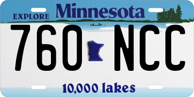 MN license plate 760NCC