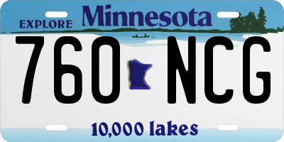 MN license plate 760NCG