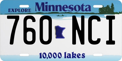 MN license plate 760NCI