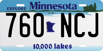 MN license plate 760NCJ