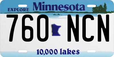 MN license plate 760NCN