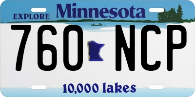 MN license plate 760NCP