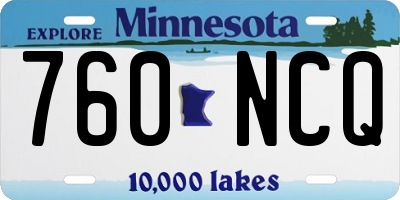 MN license plate 760NCQ