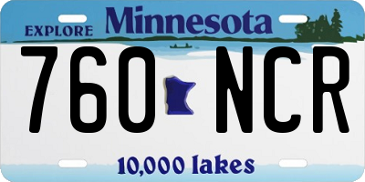 MN license plate 760NCR