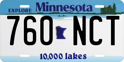 MN license plate 760NCT