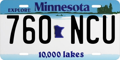 MN license plate 760NCU