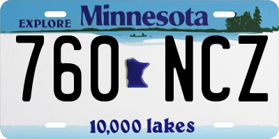 MN license plate 760NCZ