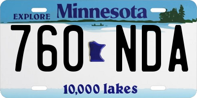 MN license plate 760NDA