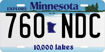 MN license plate 760NDC