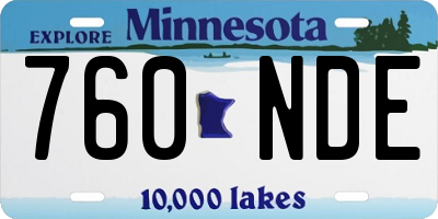 MN license plate 760NDE