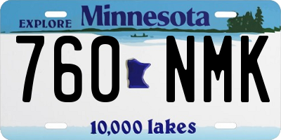 MN license plate 760NMK
