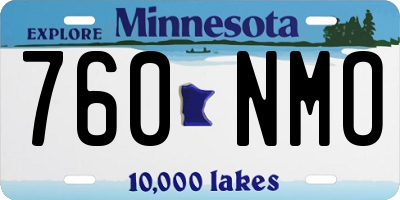 MN license plate 760NMO