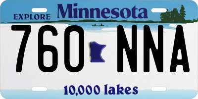 MN license plate 760NNA