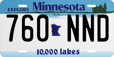 MN license plate 760NND