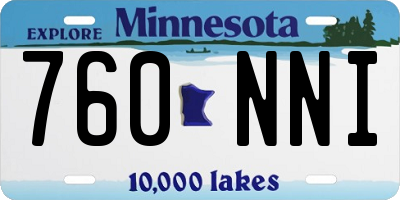 MN license plate 760NNI