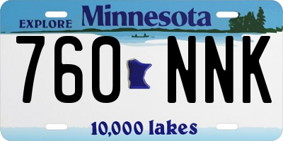 MN license plate 760NNK