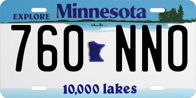 MN license plate 760NNO