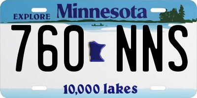 MN license plate 760NNS