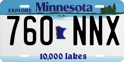 MN license plate 760NNX