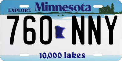 MN license plate 760NNY