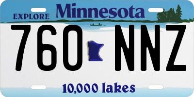 MN license plate 760NNZ
