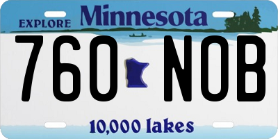 MN license plate 760NOB