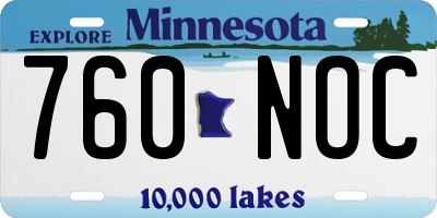 MN license plate 760NOC