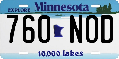 MN license plate 760NOD
