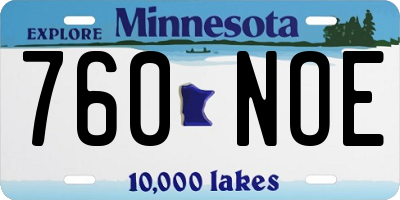 MN license plate 760NOE