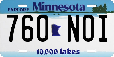 MN license plate 760NOI