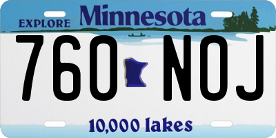 MN license plate 760NOJ